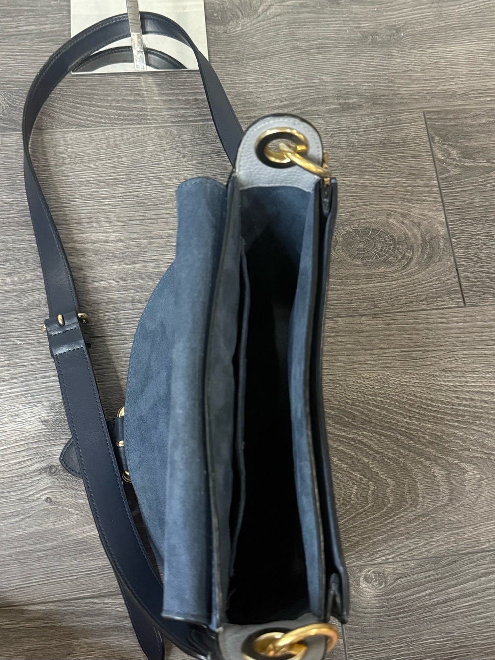 💙Coach Beat Saddle Bag C3688 Blue Pebbled Leather & Suede Crossbody 2021 - Picture 5 of 9